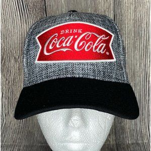 Coca-Cola Tweed Gray Adjustable Snapback Embroidered Hat Cap Coke